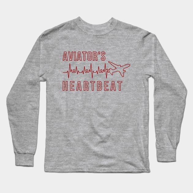 Aviator's Heartbeat Long Sleeve T-Shirt by AddictingDesigns